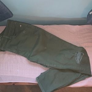 Old navy ripped army green jeans